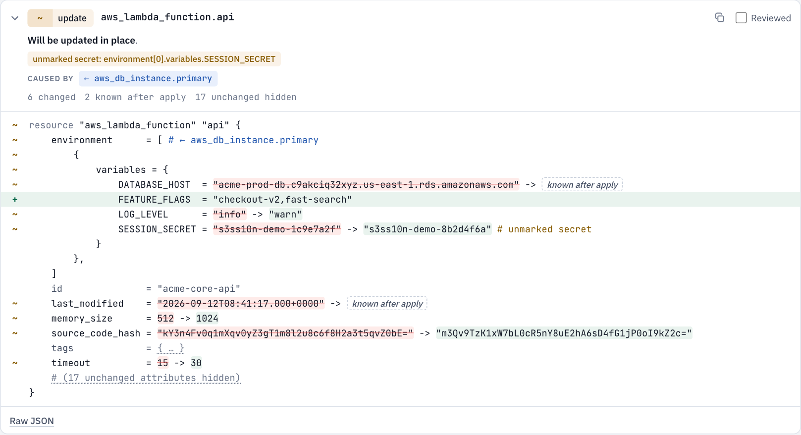 The same Lambda function in plan style